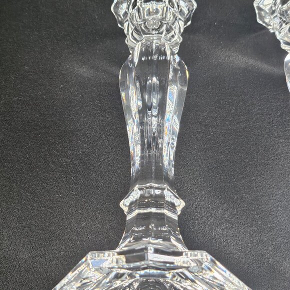 Oscar de la Renta Chippendale Austrian Pair 24% Lead Crystal Candlestick Holder - Picture 10 of 11